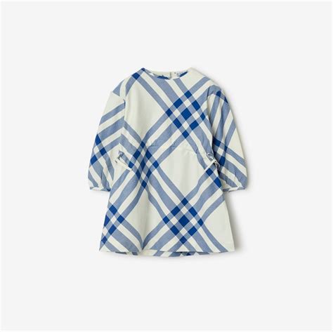 burberry check print dress|burberry cotton dress in salt.